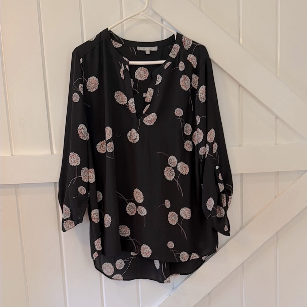 Daniel Rainn Black Floral Blouse